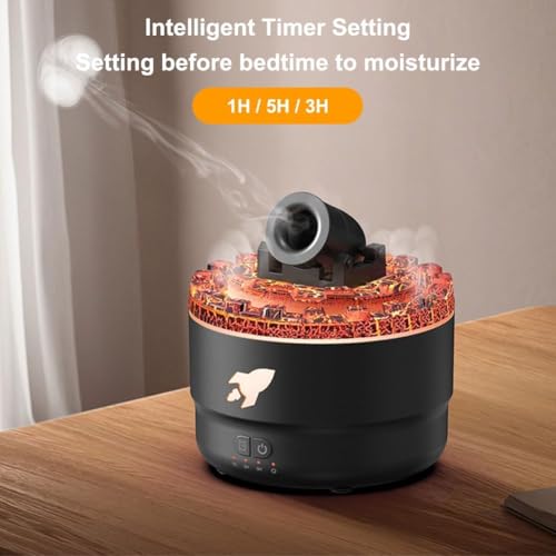 Image of Cannon Humidifier Aroma Diffuser with 7 Color LED Light, 280 ml Cool Mist Air Humidifier, Creative Turret Vapor Diffuser with Timer Modes, Desktop Aromatherapy for Bedroom, Office & Home