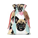Süßer Chihuahua-Mops-Druck, Kordelzug, Geschenk, wiederverwendbar, Partygeschenke, Urlaub, Geburtstag, umweltfreundliche Beutel