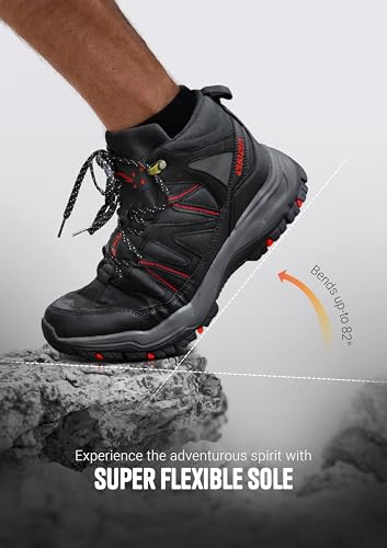 Image of ASIAN Men's Everest-21 Sports Trekking & Hiking,Walking Hi-Neck Shoes with Rubber Outsole & Memory Foam Insole Lace-Up Shoes for Men's & Boy's