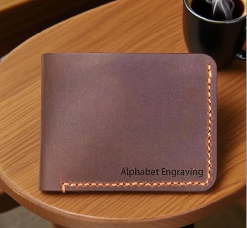 Personalized Bifold Wallet, Handmade Wallet for Men,Slim Leather Wallet, Man Wallet Gift for Anniversary, Graduation, Dad, Boyfriend, Engraved Custom Wallet4