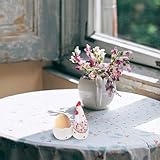 NUOBESTY Ceramic Floral Pattern Chicken Figurine Egg Holder Tray Decorative Kitchen Organizer Mini Storage Rack for Desktop and Refrigerator - Image 7