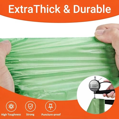 Image of 13-17 Gallon for Code Q Heavy Duty 1.2 Mil THICK Compatible with simpIehuman Code Q Trash Bags Garbage Can Liners Reinforced Drawstring Trash Bags 50 Count Green PERFECT FIT & GRAND SAVE!