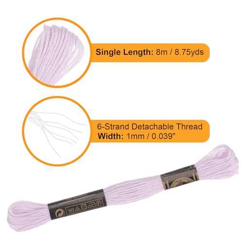 Image of HARFINGTON 12 Skeins Embroidery Floss 8.75yds(8m) Egyptian Long-Staple Cotton Cross Stitch Thread for Sewing DIY Bracelet Yarn String and Crafts, Apricot Color(6024)