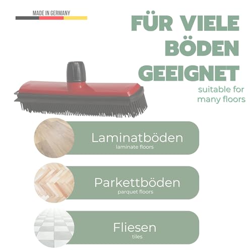Gummibesen Novaliv mit Teleskopstiel und Kehrgarnitur für Friseure
