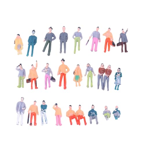 YANGWEN 100 Pezzi Figure di Persone in Miniatura, Sand Table Model Villain Dipinto Modello Treno Persone Figure Scala(1:75)