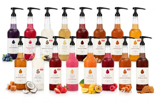 Image of Simply Syrups For Hot & Cold Beverages - With Pump Included (SUGAR FREE Salted Caramel Syrup 1 Ltr & Pump)