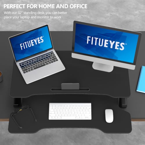 Image of FITUEYES Height Adjustable Standing Desk 32 inch Wide Sit to Stand Converter