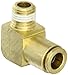 Eaton Weatherhead 1869X6 Brass CA360 D.O.T. Air Brake Tube Fitting, 90 Degree Elbow, 1/4" NPT Male x 3/8" Tube OD
