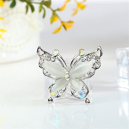 Image of coadipress Butterfly Brooch Pins Chic Romantic Elegant Rhinestone Crystal Insect Brooch Pin Women Corsage Scarf Shawl Clothing Accessories Wedding Party Banquet