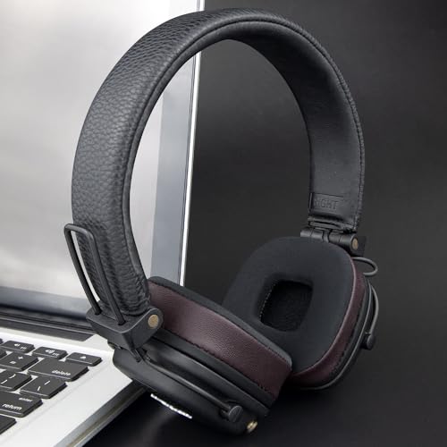 SOULWIT Cooling-Gel Replacement Ear Pads Cushions for Marshall Major I/II/III/IV/V Wireless/Wired Headphones, for Marshall Major 1/2/3/4/5 Headset, Earpads with Noise Isolation Foam - Dark Coffee