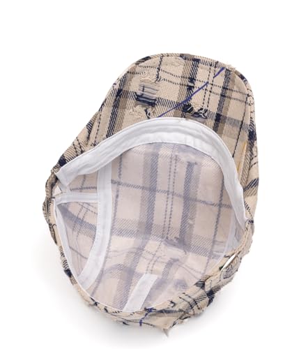 Image of Quanhaigou Unisex Denim Newsboy Hats Flat Ivy Gatsby Cabbie Driving Berets Hat Cotton Dad Cap for Men Women