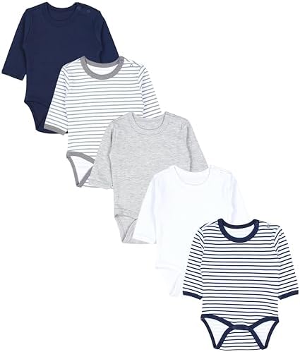 TupTam Baby Langarmbodys, bedruckt |Unisex| 5er-Pack