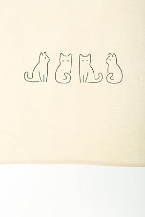 Baghashtag Tiny Cat Printed Raw Cloth Bag