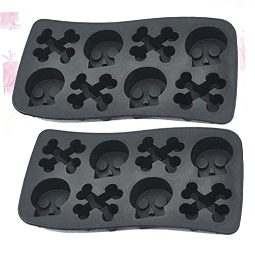 Molde para cubos de hielo Halloween Calavera 2 piezas miniatura 2