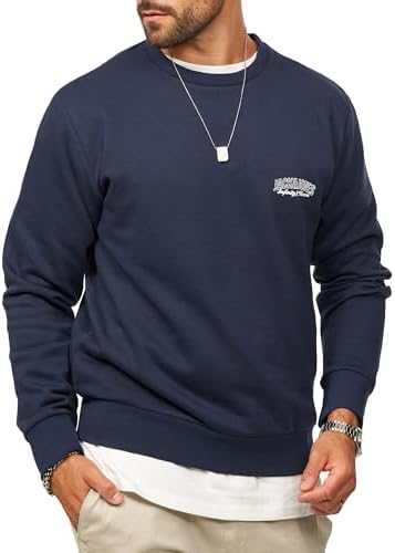 JACK & JONES Herren Sweatshirt mit Rundhals Crewneck Pullover Sweater für Männer im Regular-Fit