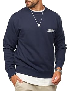 JACK & JONES Herren Sweatshirt mit Rundhals Crewneck Pullover Sweater für Männer im Regular-Fit - JJ24756-NAVBLA-XL