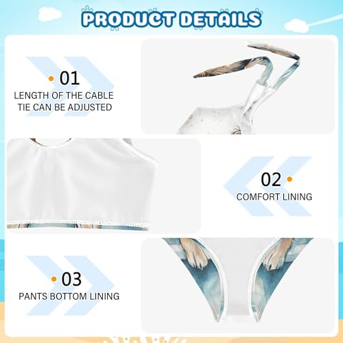 Watercolor Lion in Tub Girls Bikini Sets 2 Piece Swimsuits Bathing Suit Swimwear4