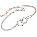 Produktbild MATERIA Damen Armband Herz rosegold - 925 Silber Armkette bicolor vergoldet 18-20cm - Made in Germany #SA-76