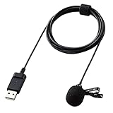 エレコム ピンマイク クリップ付き ウインドジャマー付 USB-A 収納ポーチ付 1.8m ブラック HS-MC09UBK