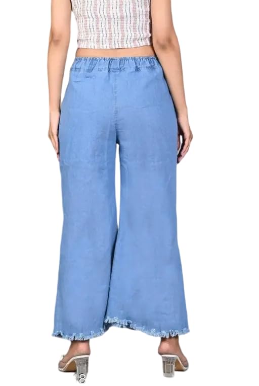 Image of Women's Solid Mid Rise Flared Length Jeans