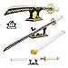 956 teiliger Demon Slayer Schwert Baustein, 98,6 cm Samurai Zenitsu Schwert Set mit Scheide und Ständer, Cosplay Anime Schwerter, handgefertigtes Katana-Samurai-Schwert, gutes Geschenk für Jungen