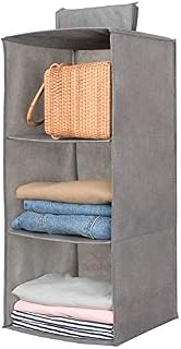 Hanging Closet Organizer,Sweater & sock Organizer with a Hook and Loops,Collapsible Storage Shelves