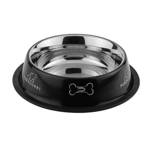 Image of Combo of Anti-Skid Feeding Bowls for Dogs, Cats & Puppy Pet Bowl Pack 2 Stainless Steel Pet Bowl (700 ml Each, Black & Red)