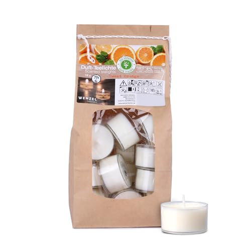 Wenzel Teelichter Duftkerze – 18 Duftteelichter Sweet Orange Duft -...