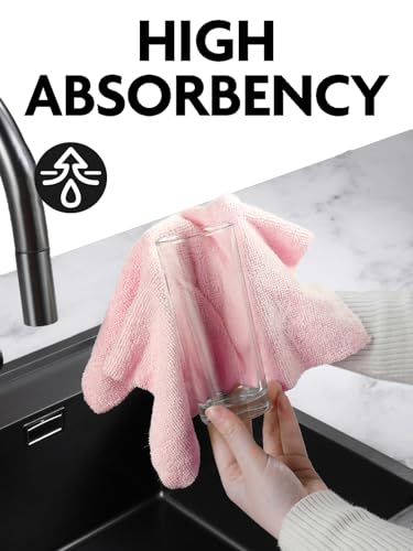 Fantasticlean Microfiber Cleaning Cloth Roll -75 Pack, Tear Away Microfiber Towels, 12\" x 12\", Reusable, Washable, Scratch Free, Ultra Absorbent Dish Rags for Car, Home, Garage or Shop (Pink) - Thumbnail 5