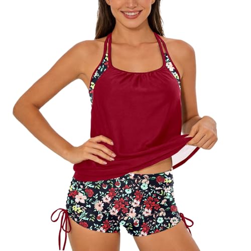 Maillot de Bain Tankini Grande Taille Sculptant Anti-Complexe avec Jupe
