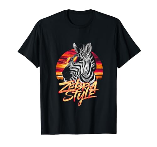 Hipster Cool Zebra Style Sunset Camiseta