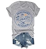 Pregnant Girl Summer Shirt Funny Goose Mom Summer Vacation Pregnancy Announcement Shirt Grey