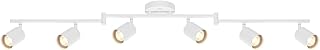 GLOBE Electric 64000122 47" 6-Light Foldable Track Lighting, Matte White, Cylindrical Shades, Adjustable Pivoting Heads, Modern Ceiling Light Fixture for Kitchen Island, Hallway, or Dining Room