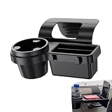 Heyzidu Car Window Storage Organizer, 4-in-1 Car Window Water Cup Holder/Phone Phone Mount with Hooks, Hanging Vehicle Storage Box, Universal for Most Cars (Black #B)