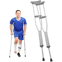 Underarm Crutches for Adult, Aluminum, Adjustable Height Crutches, Assisted Walking Crutches for Men, Women, Youth, 1 Pair Size Small