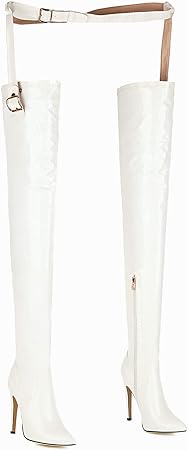 BoTSHeS Moda Femenina Sexy tacón Alto Botas Patente Cuero Club Nocturno  Blanco sobre Las Botas de la Rodilla Botas elásticas Rojas del  Invierno,Blanco,36 : Amazon.es: Zapatos y complementos