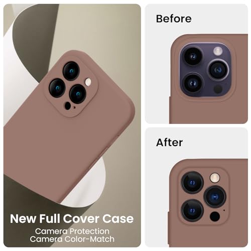 FireNova Designed for iPhone 14 Pro Case, Silicone Upgraded [Camera Protection] Phone Case, Soft Anti-Scratch Microfiber Lining Inside, 6.1 inch, Light Brown by FireNova - Image 3