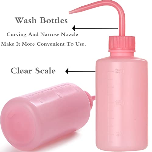 HOOMBOOM 2Pcs Tattoo Wash Bottle 250ml | 8oz Water Squirt Bottle for Succulent Watering & Medical Cleaning - Pink