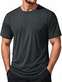 [KEFITEVD] スポーツ tシャツ メンズ 半袖 大きいサイズ ドライシャツ 速乾性 ジムウェア 作業着 接触冷感 uvカット トップス 夏用 通気性 ポリエステル ブラック XL