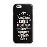 Wellcoda Kung Fu Fou Cool Slogan Coque pour iPhone, 6 / 6S Pazzo Housse antidérapante - Coupe ajustée, Prise Confortable, Etui de Protection de
