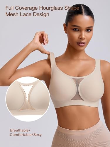 Women's Plus Size Wireless Bra Seamless Full Coverage Comfortable Tshirt Bras with Convertible Straps2
