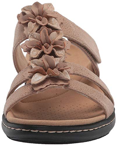Clarks Womens Laurieann Judi Flat Sandal, Sand Synthetic/Leather Combi, 9.5 Us #TOP1