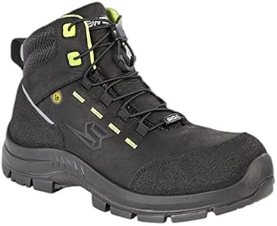 Swolx Crazy Leather Pu Microfiber-S3 Unisex Work Safety Shoes COMBO-XL-750-PRO Black