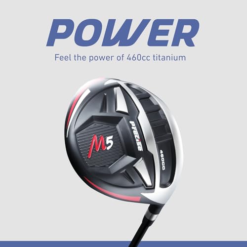 Precise M5 Pro Men’s Complete Golf Club Set – 6-4 Titanium Driver, 17-4 Stainless Steel Woods, 431 SS Irons, Deluxe Stand Bag – 12 Clubs + Headcovers - Left Hand, Regular Size
