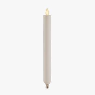 Pearl Ivory Flameless Candle Tall E12 Taper Bulb Flat Top 1" x 9.5" for Chandeliers, Wall Sconces and Lighting Fixtures