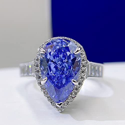 Bague tanzanite blue en carbone bouches de diamant 925 : le cadeau de mariage idéal pour elle
