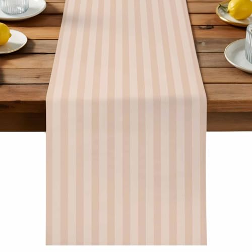 Fall Rustic Peach Table Runner for Dining Table, Minimalist Modern