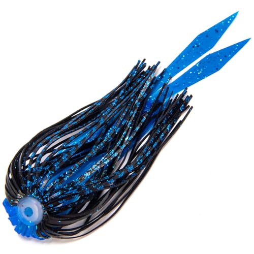 Dr.Fish 15 Pack Replacement Jig Skirts with Tail 88-Strands Silicone Quick Change Fishing Umbrella