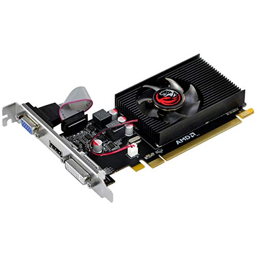 PLACA DE VIDEO AMD RADEON R5 230 2GB DDR3 64 BITS LOW PROFILE COM KIT INCLUSO - PCYES, PJR230RLP, 35