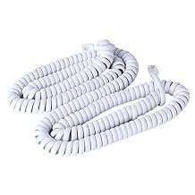 Trisonic 25 FT White Telephone Handset Cord, Standard